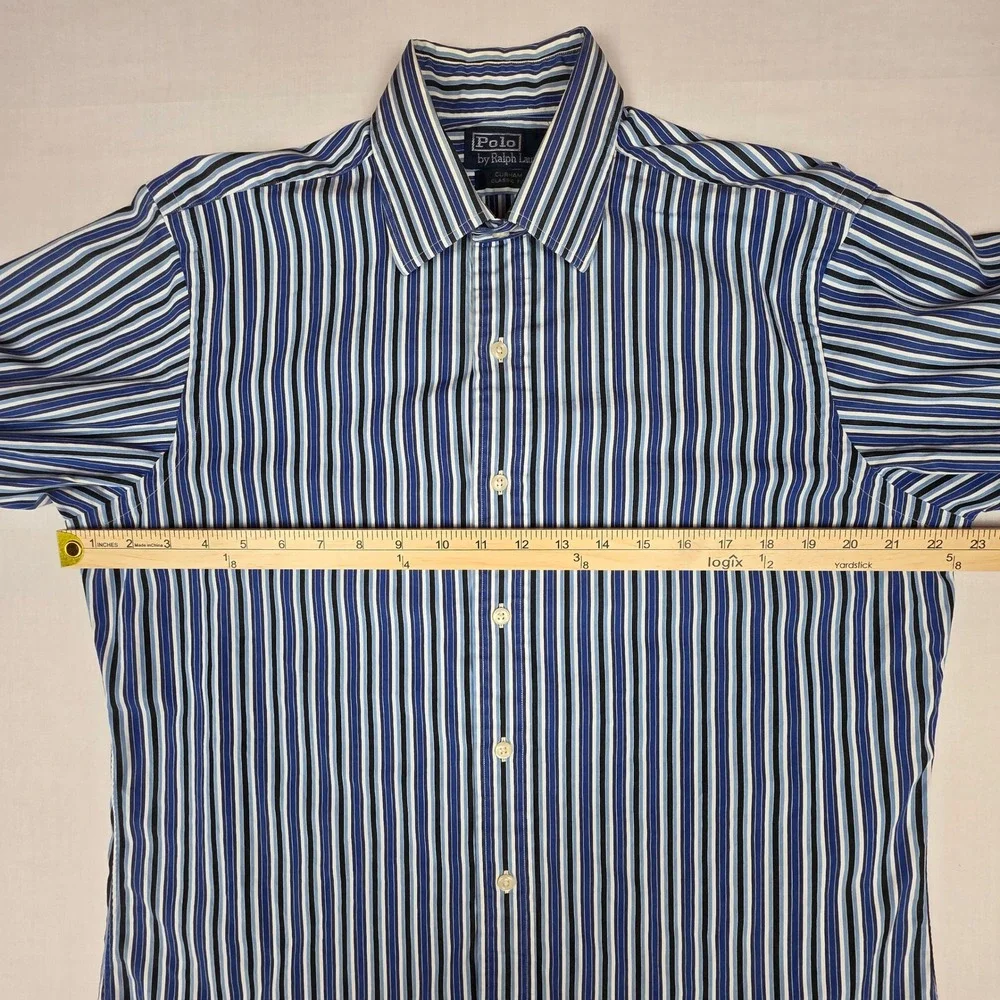 Polo Ralph Lauren Curham Classic Fit Button Down‎ Shirt Mens 15.5 Striped Cotton